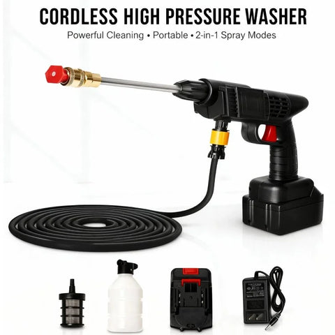 High-Pressure Cordless Car Wash Gun – Portable Wireless Electric Pressure Washer Cleaner Set